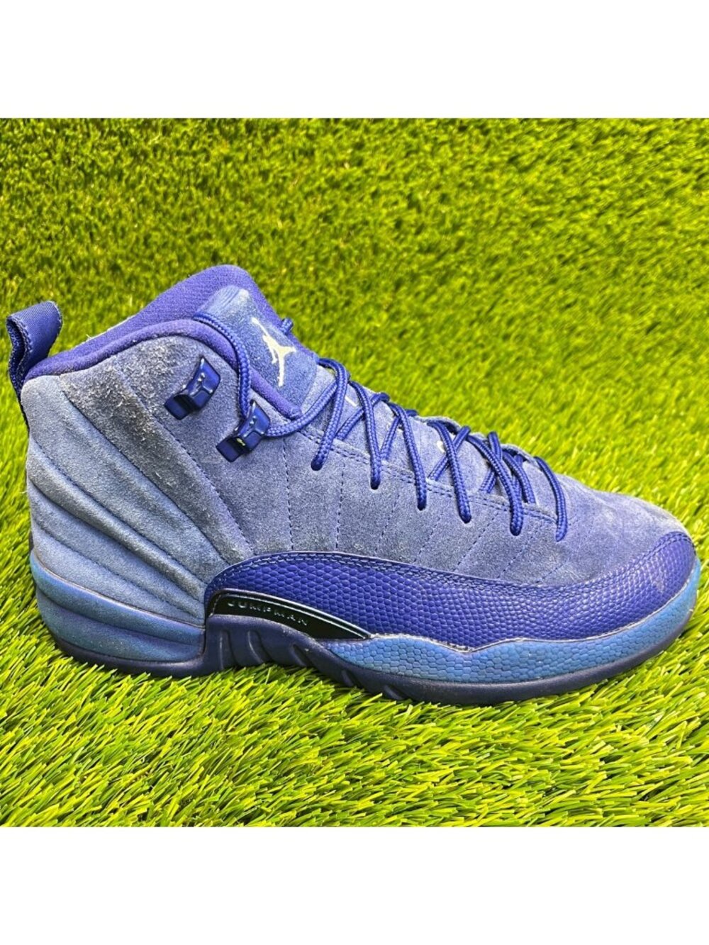 Nike Air Jordan 12 Retro Deep Royal Blue Boys Size 6.5Y Athletic Shoes Sneakers